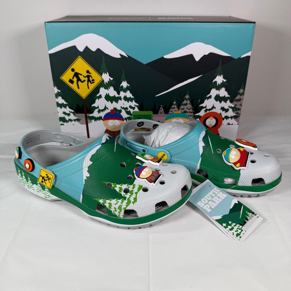 Crocs South Park Classic Clog Multi Green Blue White 211509-90H Mens 8 Womens 10